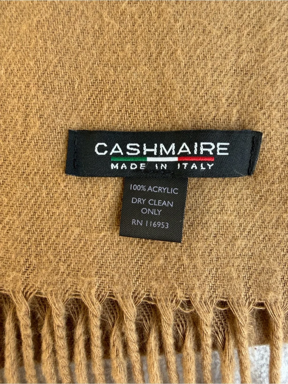Tan Cashmaire Scarf made in Italy